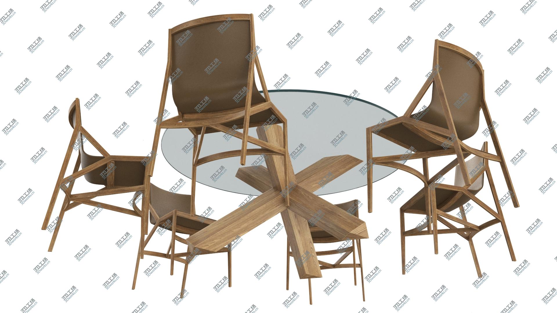 images/goods_img/2021040233/Cassina Dining Table Chair Set Oak Glass Brown 3D model/5.jpg